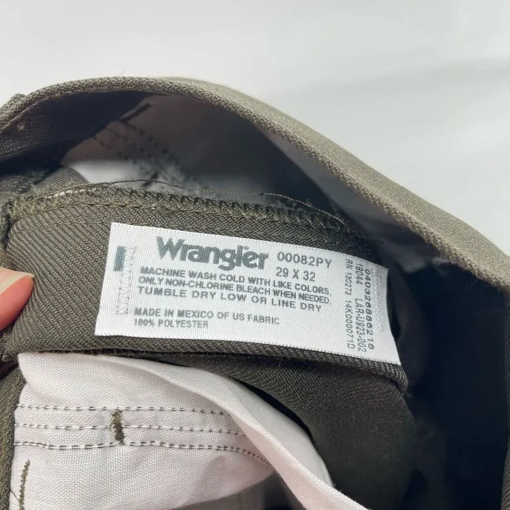 Vintage Wrangler Mens Straight Leg Jeans Pocket Mid Rise Casual Green Size 29x32